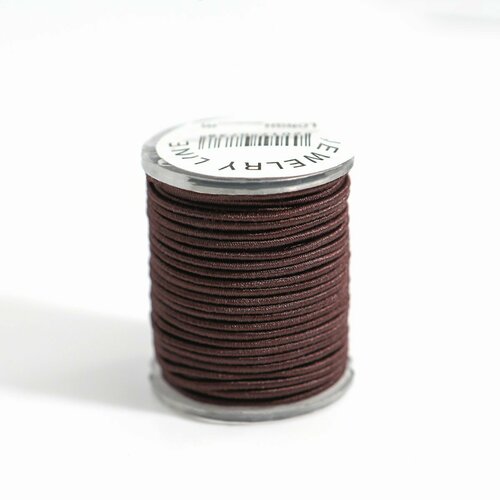 Резинка шляпная 1 мм, цвет коричневый, 4 бобины по 5 м