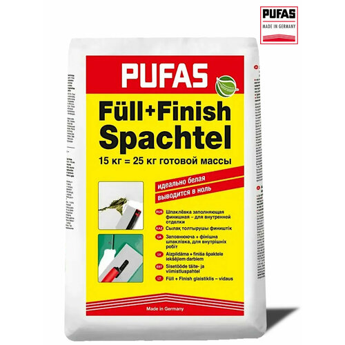 Шпатлевка для стен и потолка Pufas Fll Finish 15кг 2781₽