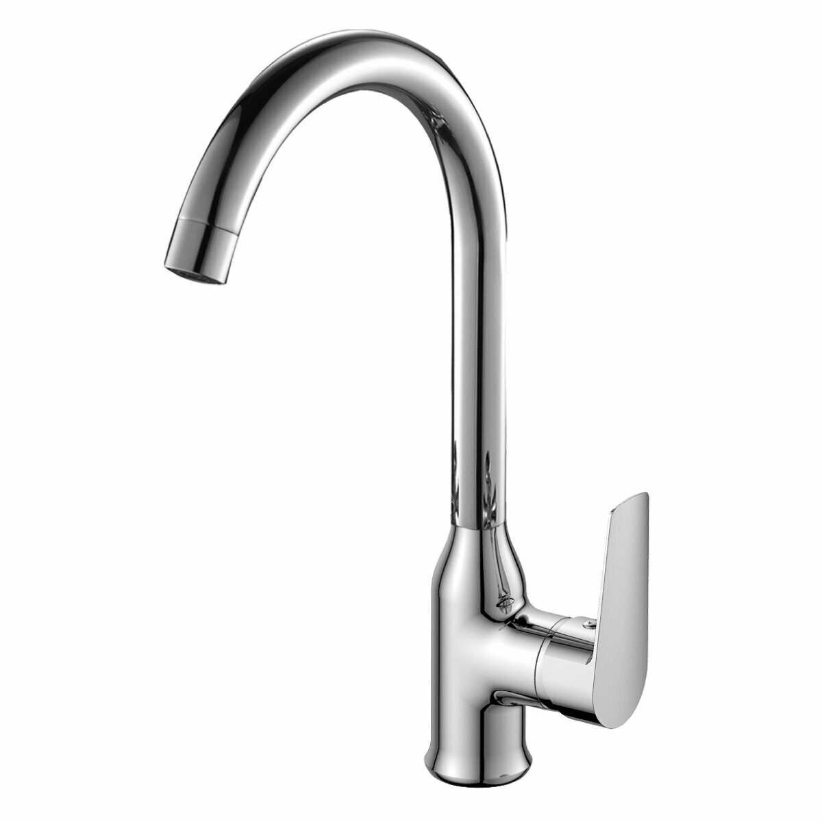 Смеситель Rossinka S35-24 для кухни с высоким поворотным изливом хром