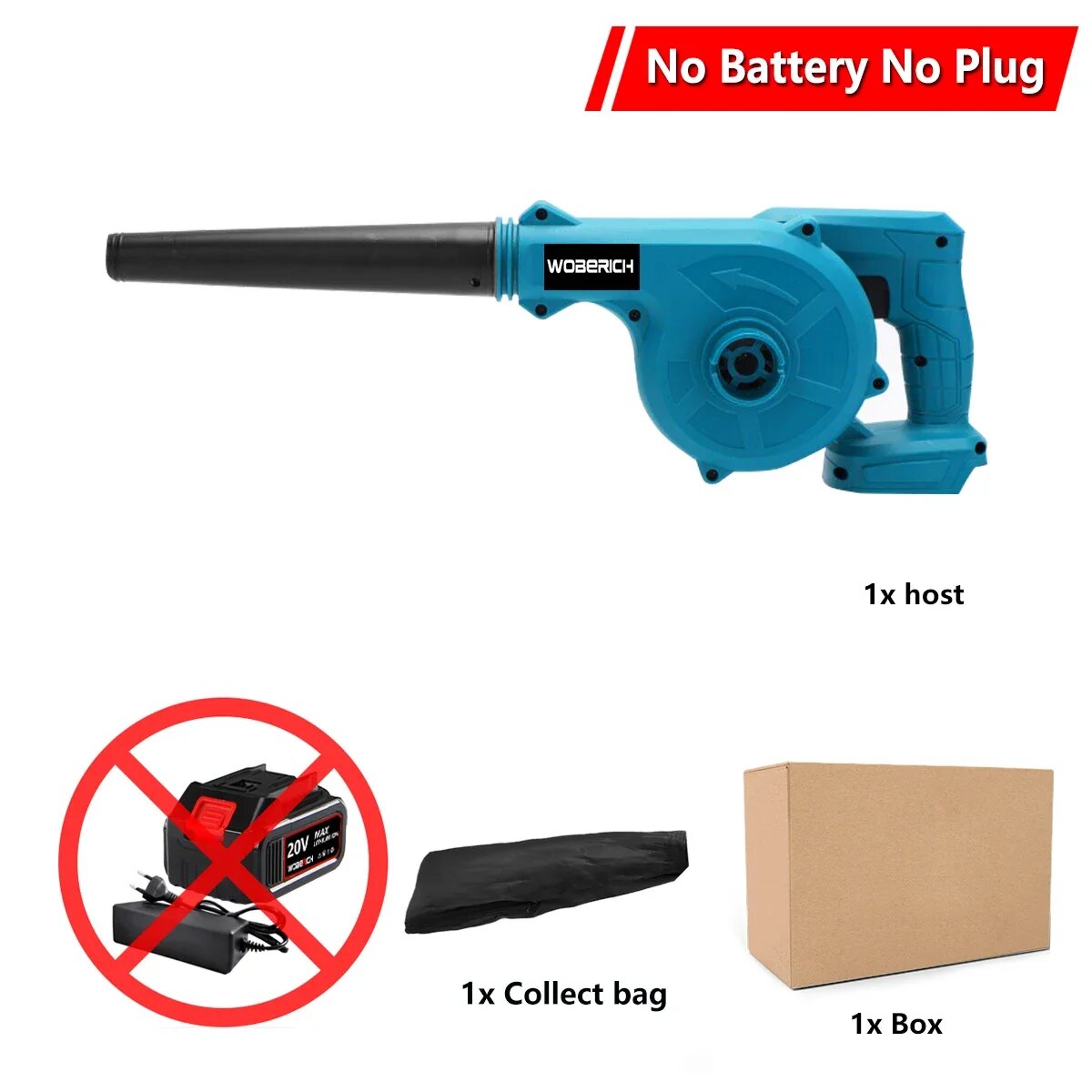 WOBERICH Беспроводная воздуходувка для Makita 18В no battery no plug
