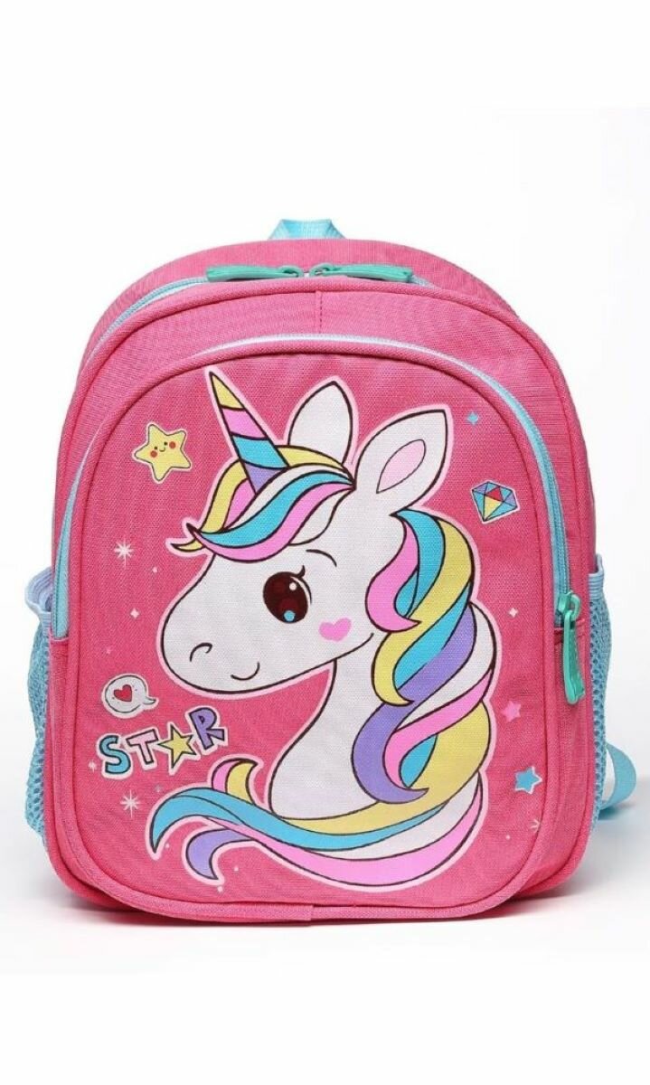 Рюкзак детский "Единорог" красный star — фото 1