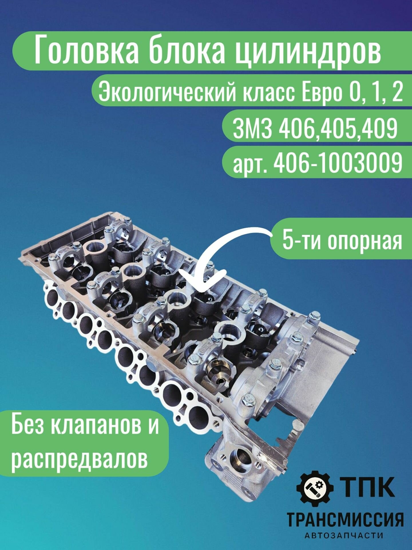 ГБЦ ГАЗ ГАЗель УАЗ ЗМЗ Головка блока цилиндров 405 409 406 пятиопорная Голая Пустая евро 0 1 2 4061003009