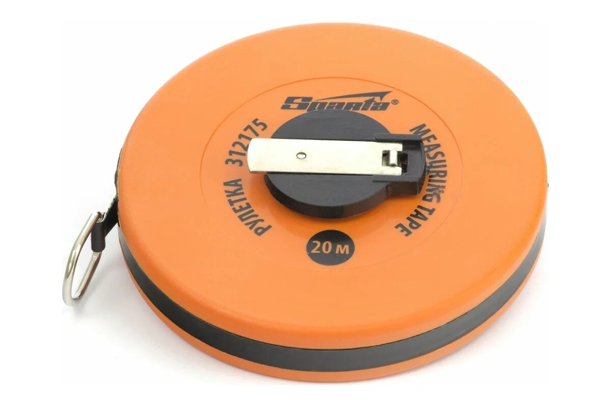 Рулетка геодезическая 20 м х 125 мм лента ПВХ закрытый круглый корпус Sparta