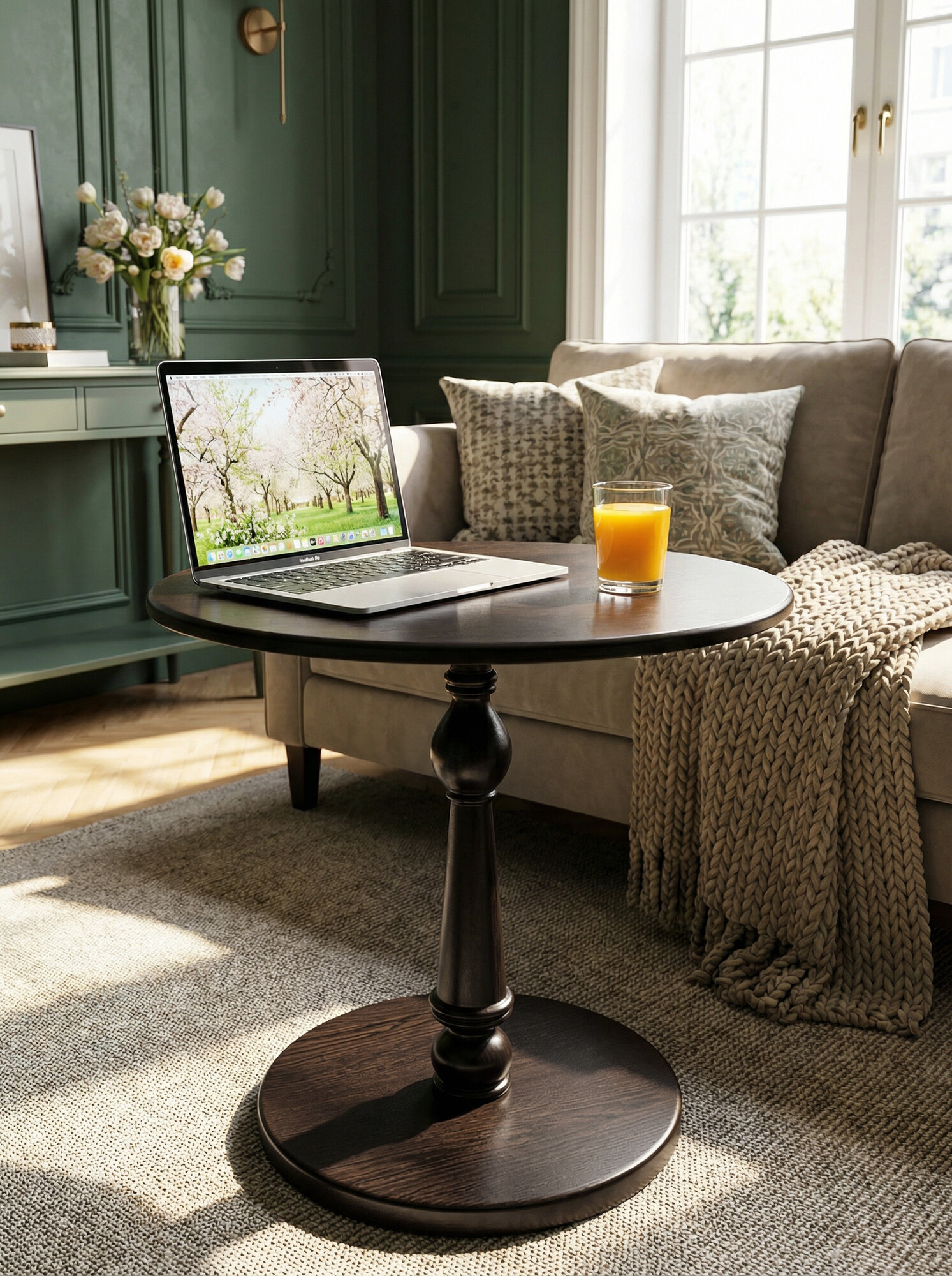 Стол журнальный IFERS Рио 5 в гостиную, круглый, кофейный цвет венге