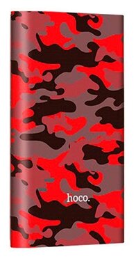 Аккумулятор внешний универсальный Hoco J9-10000 mAh Camouflage Series Power Bank (USB: 5V/2.1A Max) Камуфляж-красный