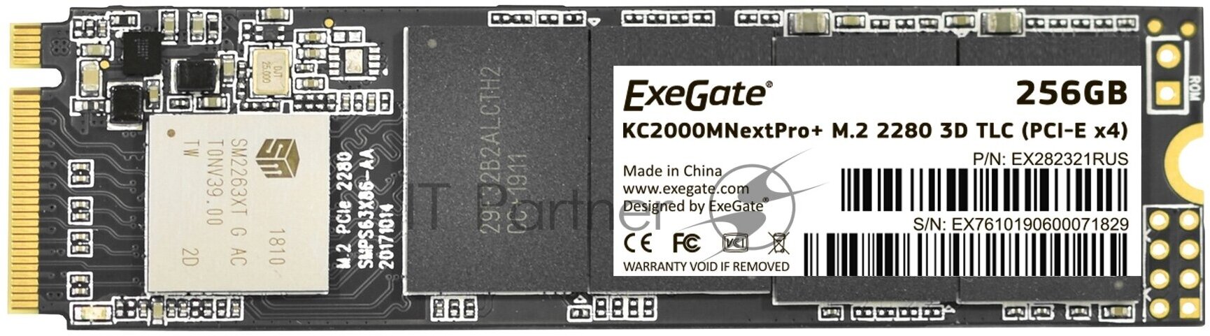 Накопитель SSD Exegate M.2 2280 256GB NextPro+ KC2000TP256 (EX282321RUS) - фото №2