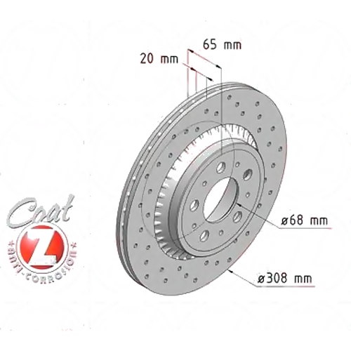 ZIMMERMANN 610.3708.52 (31423152 / 8624926 / 86249265) диск тормозной спортивный (Комплект 2 штуки)