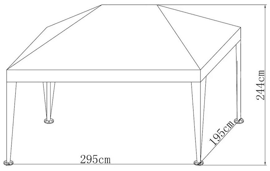 Навес садовый с опорой 90G 1.9x2.9 м цвет белый - фотография № 9