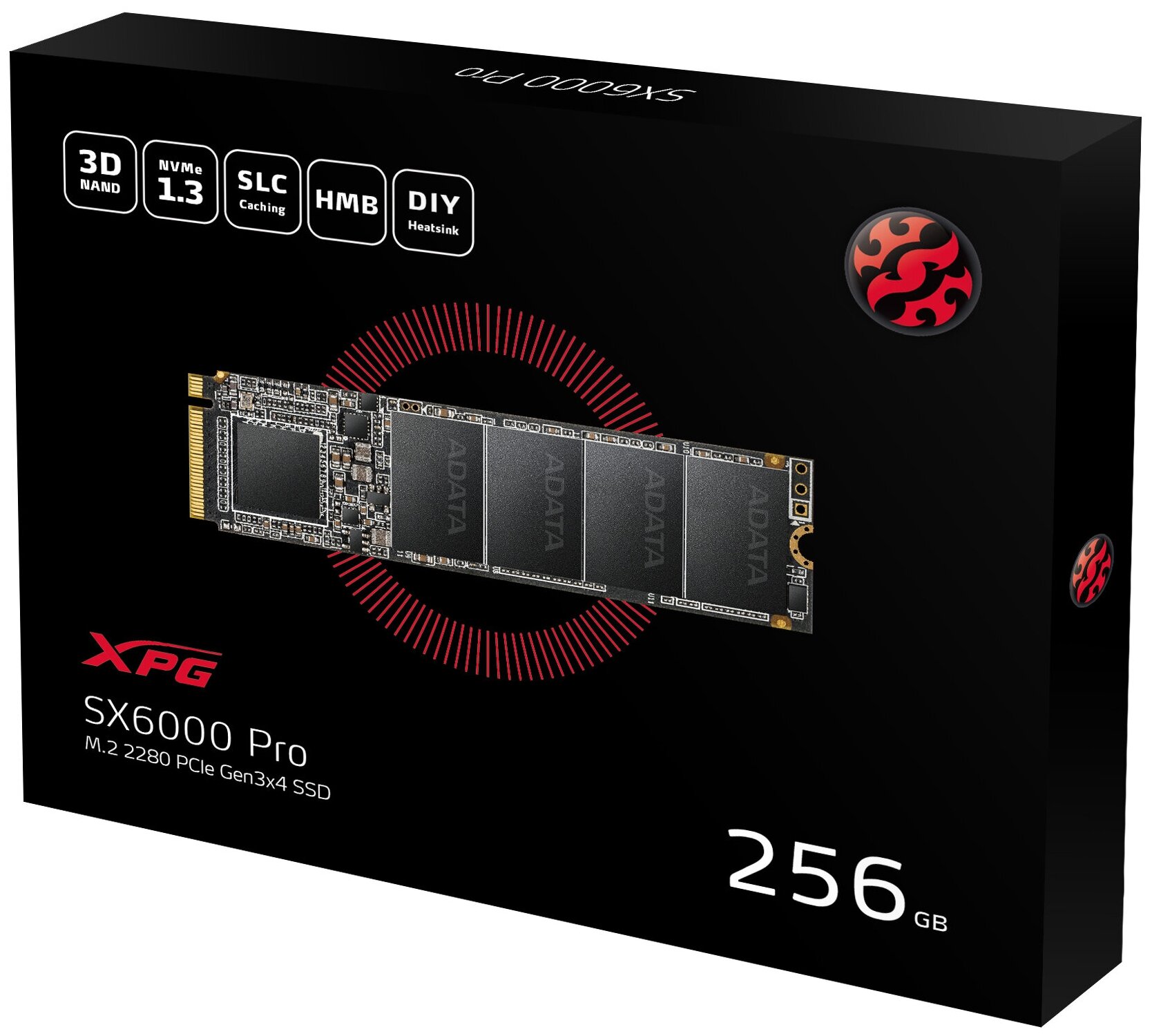 SSD диск ADATA M.2 XPG SX6000 Pro 256GB PCIe Gen3x4 NAND Flash TLC 3D (ASX6000PNP-256GT-C) - фотография № 4