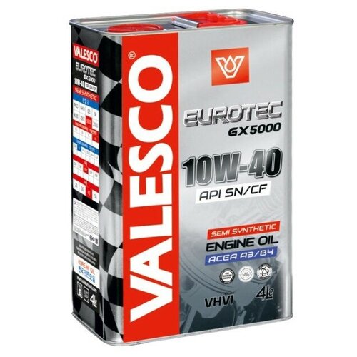 Масло VALESCO EUROTEC GX 5000 10W-40 API SN/CF п/синтетическое 4л
