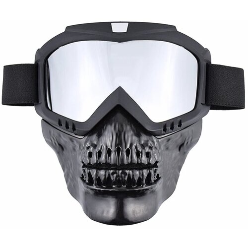 Очки-маска для езды на мототехнике, разборные, Защитные мото очки для спорта, велосипеда, езды на мотоцикле, визор прозрачный, цвет черный
