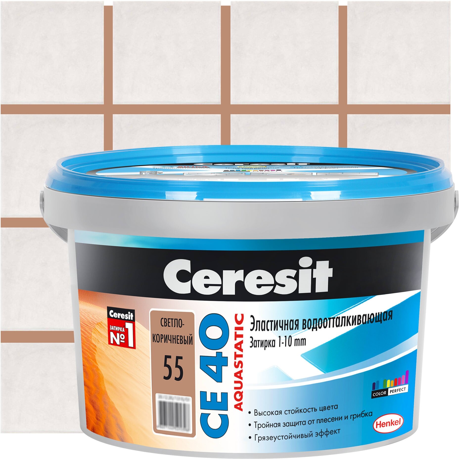 Затирка Ceresit CE 40 Aquastatic №55 светло-коричневая 2 кг - фотография № 6