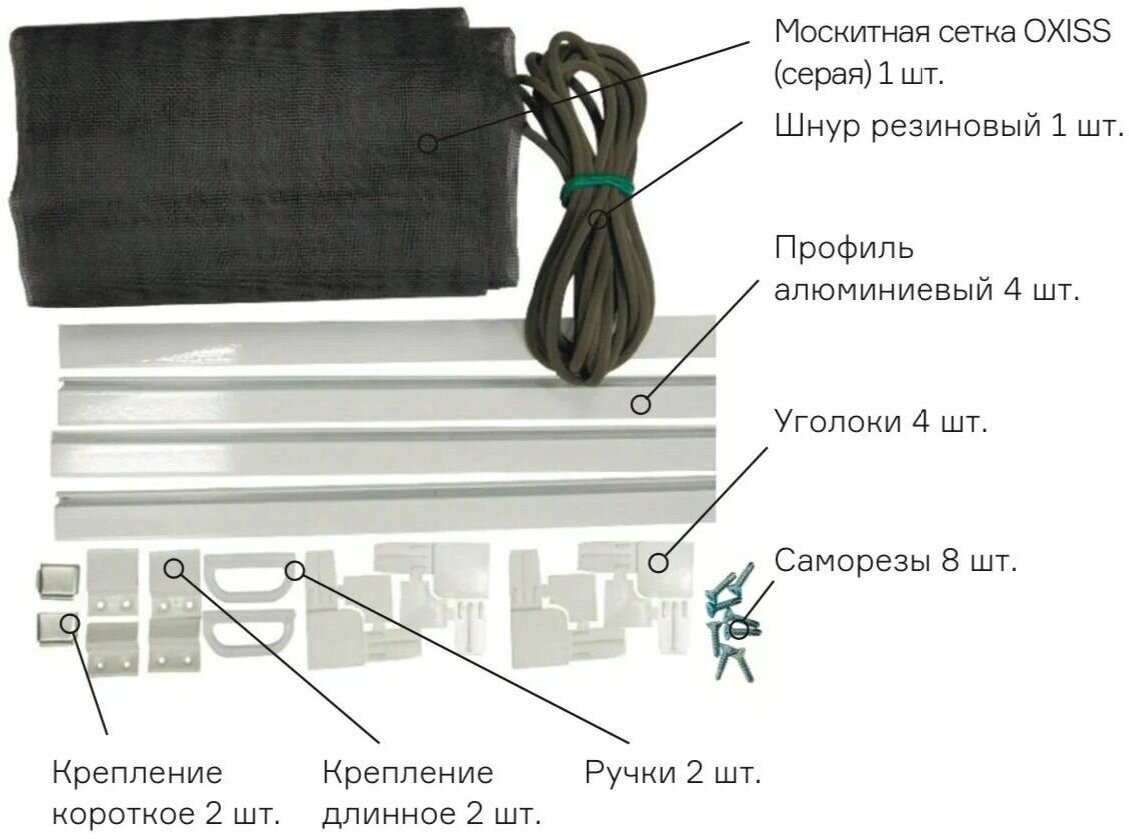 Комплект рамочной москитной сетки OXISS