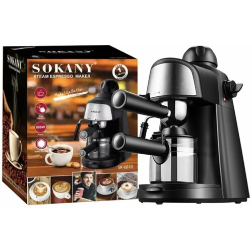 Кофемашина профессиональная SOKANY SK-6810капельная системакаппучинолаттеэкспрессодо 4 чашек за один раз800Wчерный 605000₽
