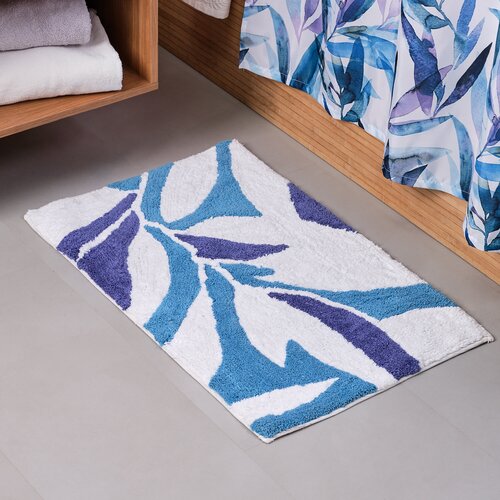 Мягкий коврик Akvarel для ванной комнаты 50х80 см, цвет белый голубой