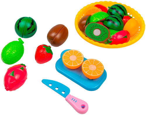 Детский набор фруктов игрушечные продукты, на липучках, можно резать, S022