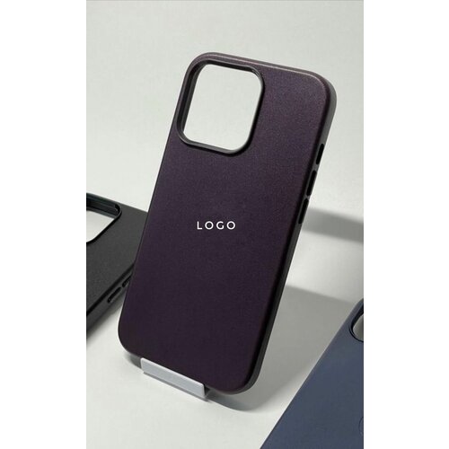 Leather Case для IPhone 14 Pro Max Purple Logo / Противоударная накладка для IPhone 14 Pro Max