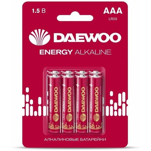 Элемент питания алкалиновый AAA/LR03 1.5В Energy Alkaline 2021 BL-8 (уп.8шт) DAEWOO 5031111 батарейка daewoo lr03 energy alkaline 2021 bl 8 5031111
