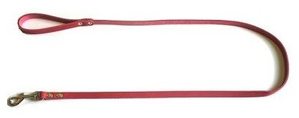 Поводок аркон кожаный 1.4м х 14мм однослойный, цвет красный