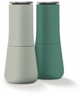 Набор 2 мельницы для соли и перца, регулировка помола, цвет серый и зеленый - фотография № 3