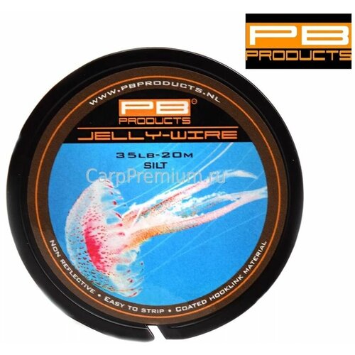 Поводковый материал в оболочке мягкий Серый PB Products - Jelly Wire Silt 15.9 кг / 35lb, 20 м лидкор с сердечником серый pb products pangolin leader multi silt 45lb 30 м