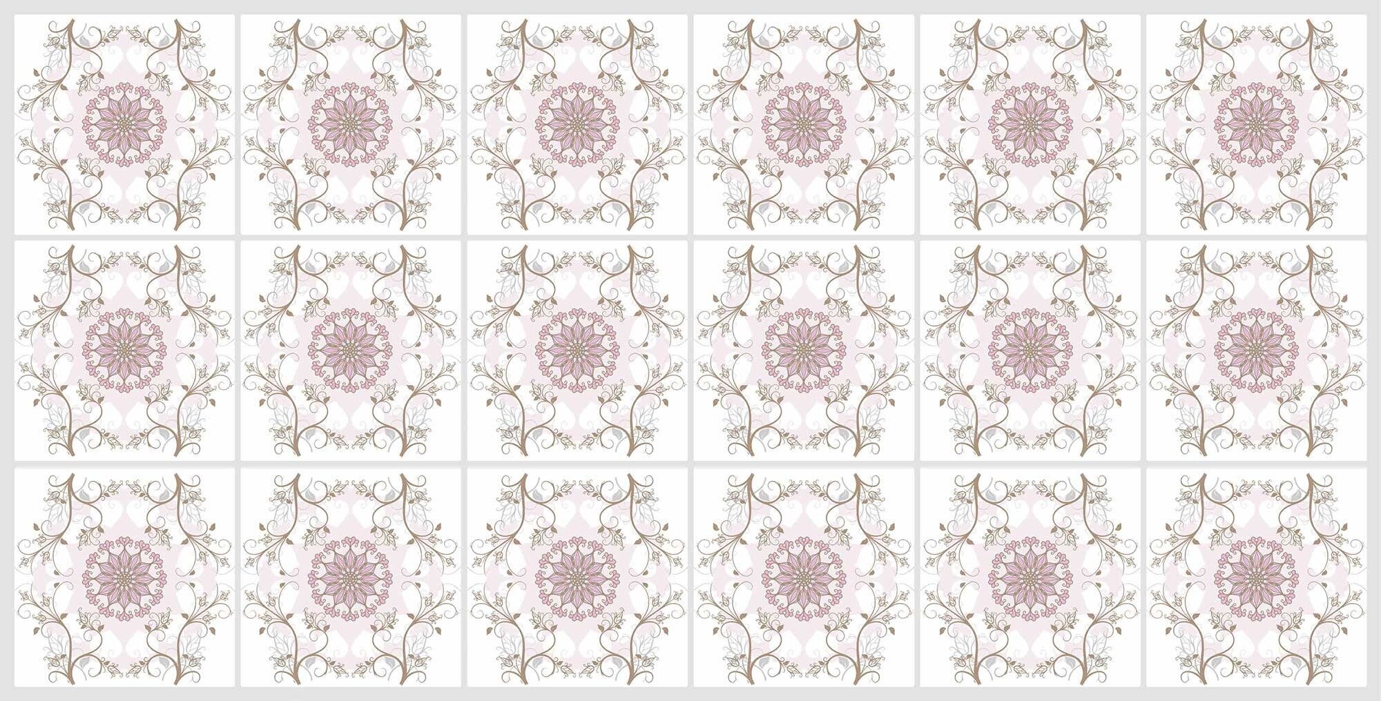 Панель ПВХ Мозаика Цветочный орнамент 960х480 мм 2958842