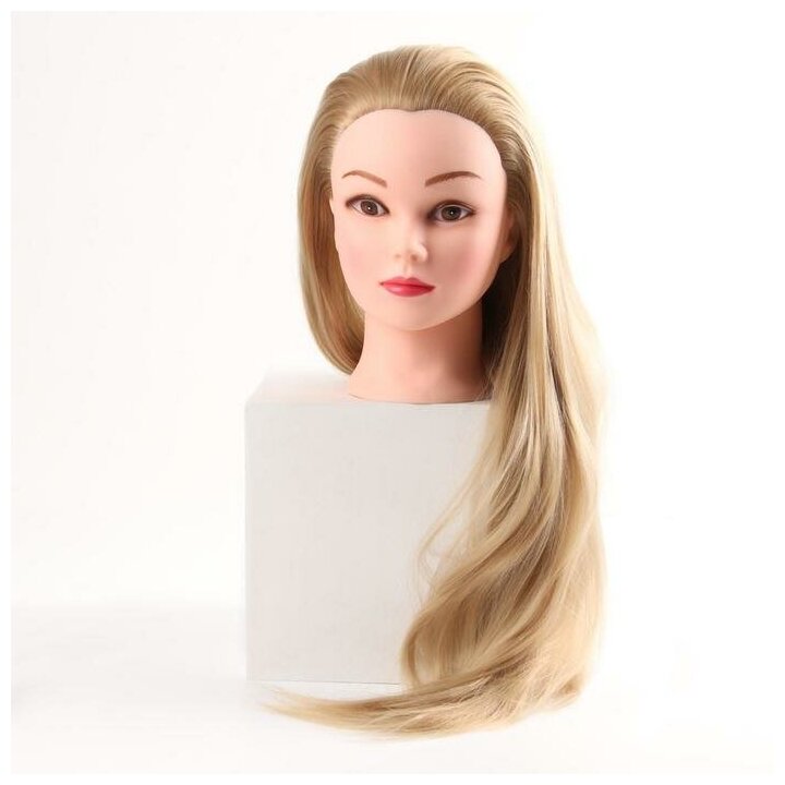 Queen fair Голова учебная, искусственный волос, 55-60 см, без штатива, цвет блонд