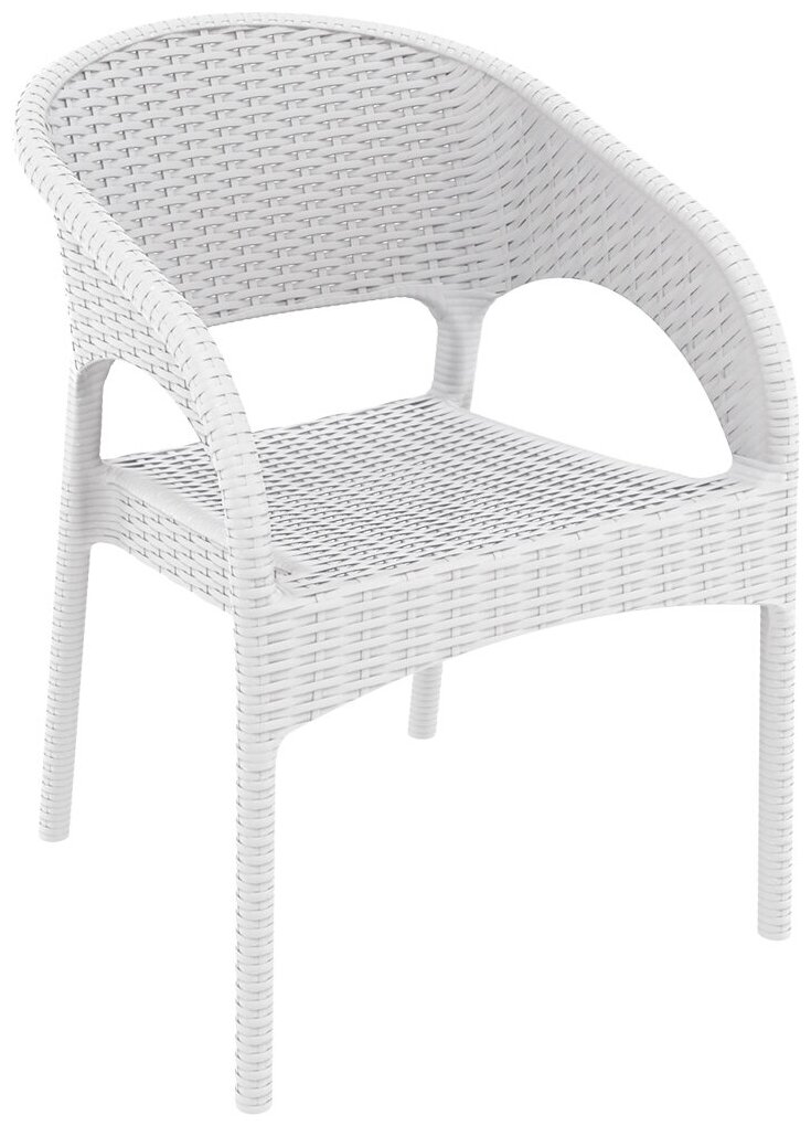 Пластиковое кресло плетеное Siesta Contract Panama белый