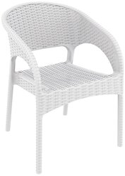 Кресло садовое пластиковое Siesta Contract Panama, под ротанг, белый