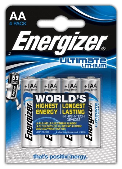 Батарейка литиевая Energizer Ultimate Lithium AA FR6 BL-4 (4 шт)