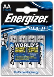 Батарейка Energizer Ultimate Lithium AA, 4 шт.