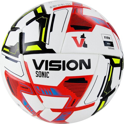 Мяч футбольный VISION Sonic, арт. FV321065, размер 5, 24 панели, FIFA Basic, PU, термосшивка, белый-мультиколор TORRES