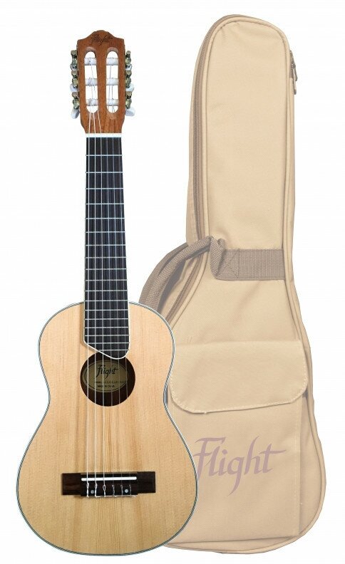 Flight GUT 350 SP/SAP Классическая гитара 1/8 (гиталеле) с чехлом, цвет натуральный