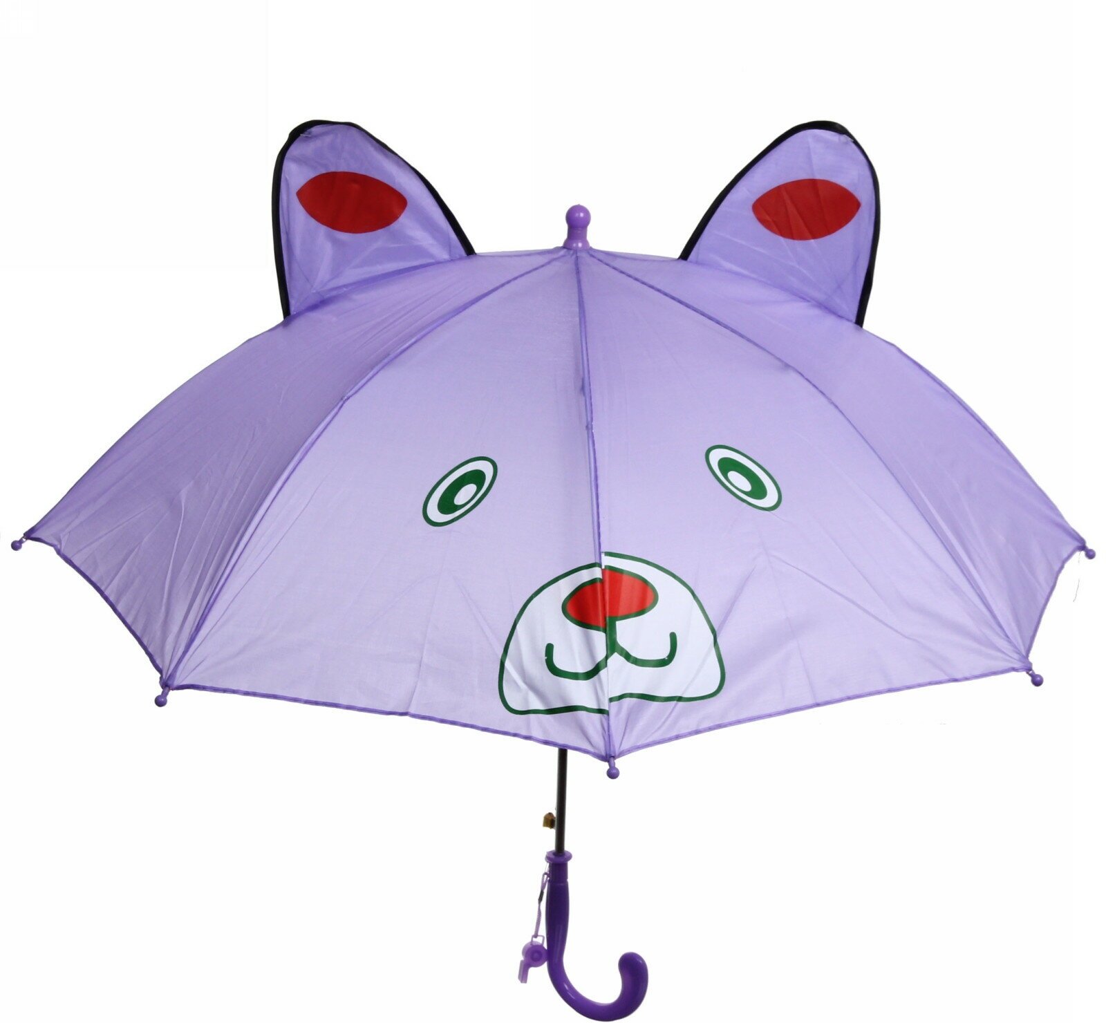 Зонт детский полуавтомат "Ушастики" диаметр 90см длина в сложенном виде 57см фиолетовый