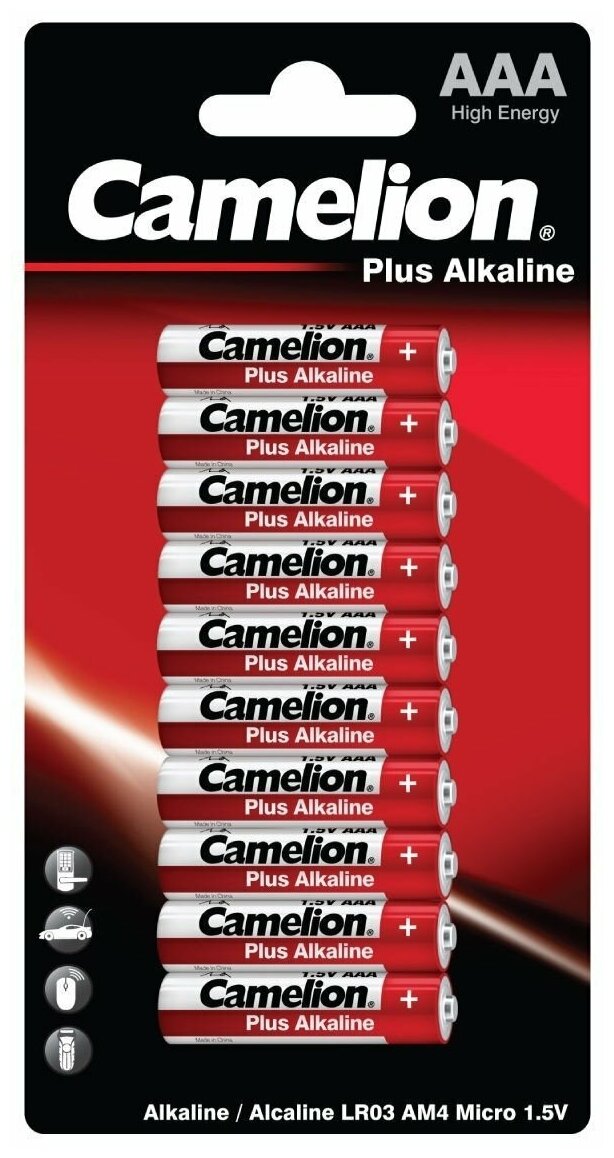 CAMELION LR03-BP10 Батарейка AAA LR03 1.5V блистер 10шт. (цена за 1шт.) Alkaline Plus CAMELION