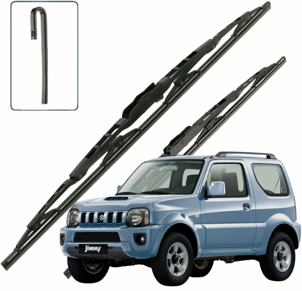 Дворники Suzuki Jimny (3) JB43 Сузуки Джимни 3 дв рест 2005 2006 2007 2008 2009 2010 2011 2012 каркасные для автомобиля 450мм-400мм 2 шт