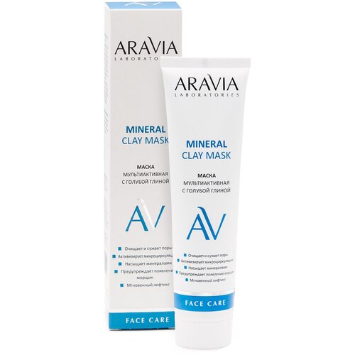 Aravia Laboratories Маска для лица мультиактивная с голубой глиной Mineral Clay Mask, 100 мл 1 шт