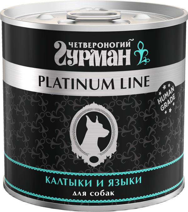 Корм для собак Четвероногий гурман Platinum line калтыки и языки в желе 240гр