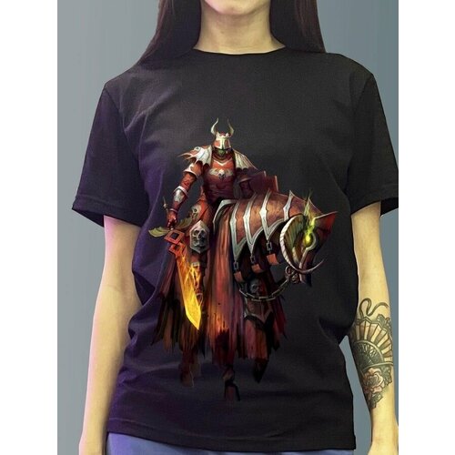 фото Футболка женская черная из хлопка с dtf рисунком игры heroes of might and magic - 3176 будь на стиле