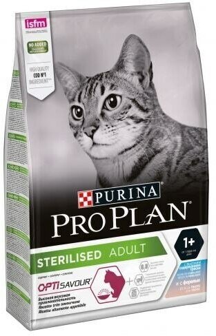 Сухой корм Pro Plan для стерилизованных кошек и кастрированных котов, с высоким содержанием трески и форелью, 1.5 кг