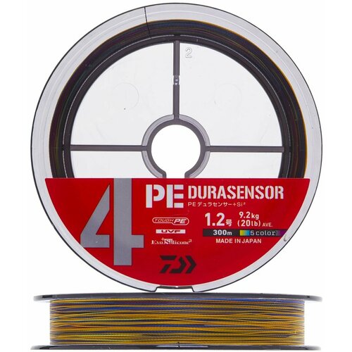 Шнур плетеный Daiwa UVF PE Durasensor X4 +Si2 #1,2 0,185мм 300м (5color)