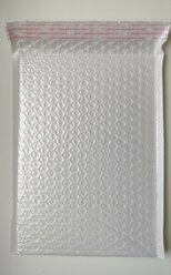 Пакет упаковочный воздушно-пузырьковый (пупырчатый) с клеевым краем, размер 18*23см + 4см, белый, непрозрачный, 10 шт