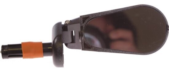 Зеркало заднего вида Trix DX-2280S, крепление в торец руля, плоское, складное, две плоскости регулировки, 90х50мм, пластик, черное