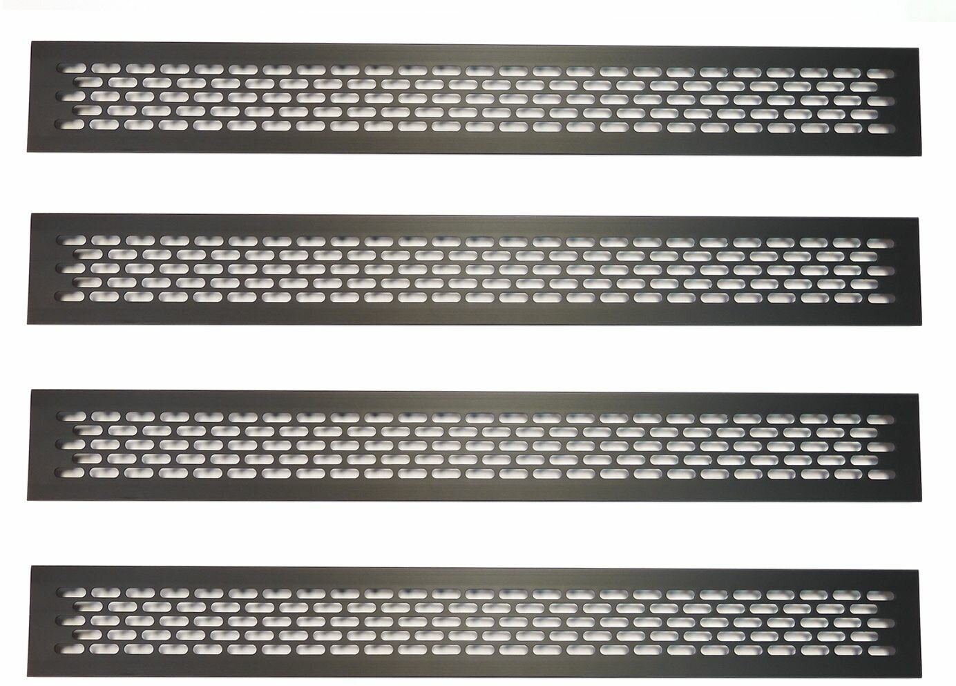 Лот 4 шт: Вентиляционная решетка 480х60 мм, алюминий, черная - фотография № 1