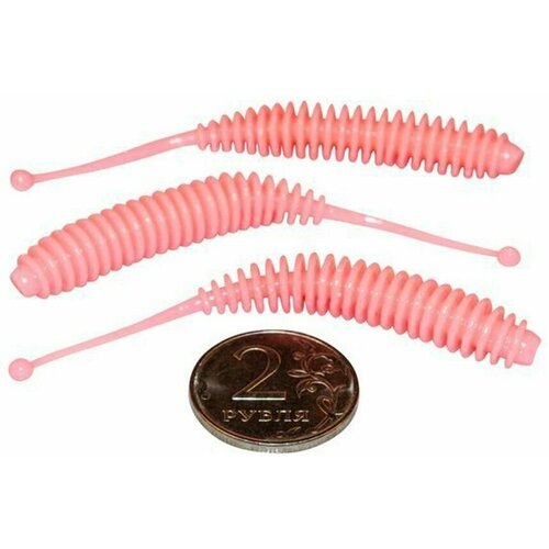 Мягкая форелевая силиконовая приманка для рыбалки TROUT EXPERT серия PUPA BALL - червь шарик (#BP7004, 70 мм, 10 шт в банке, сыр) Барби