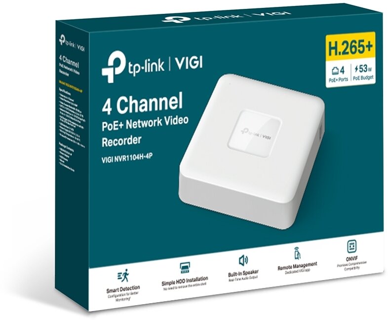 TP-Link VIGI NVR1104H-4P Видеорегистратор для видеонаблюдения VIGINVR1104H-4P - фотография № 2