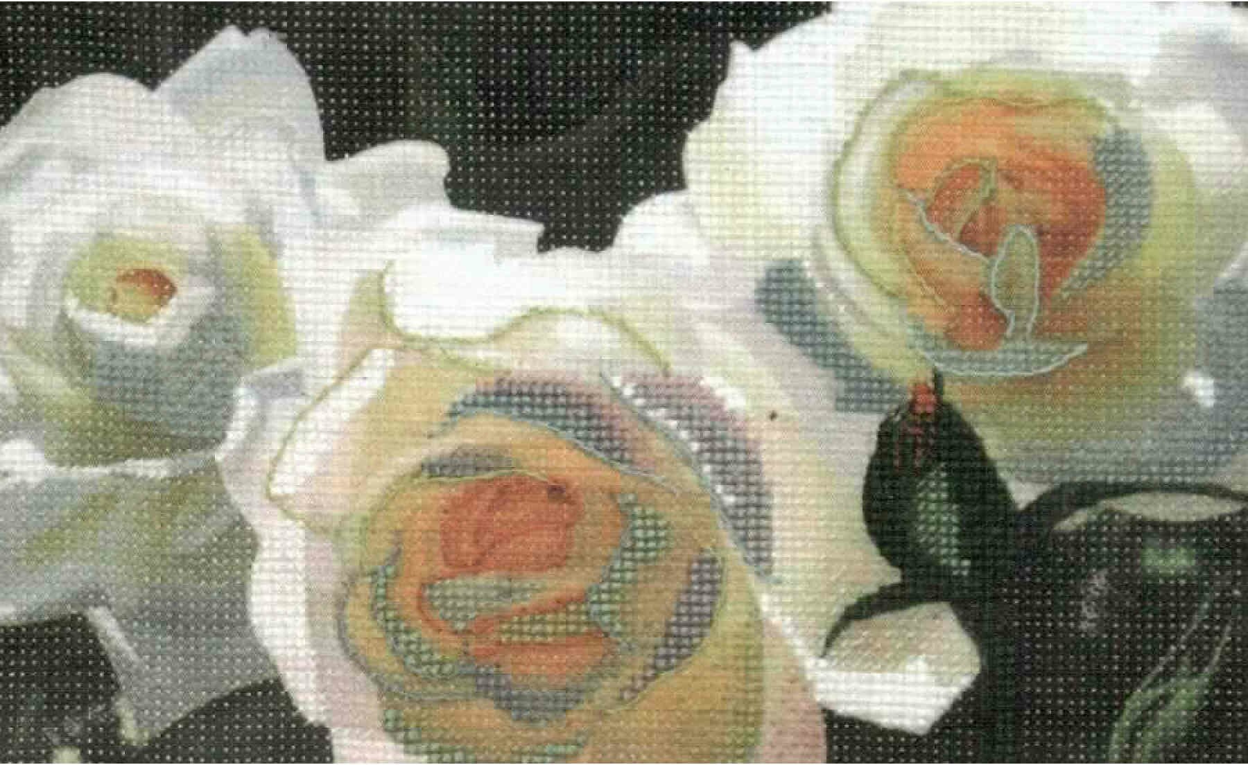 Набор для вышивания крестом Чаривна мить с нанесенным рисунком, Три розы, 19,5*12см
