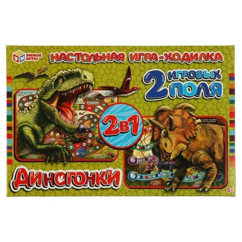 Игра настольная Умка Диногонки. Игра-ходилка 2 в 1 4650250506898