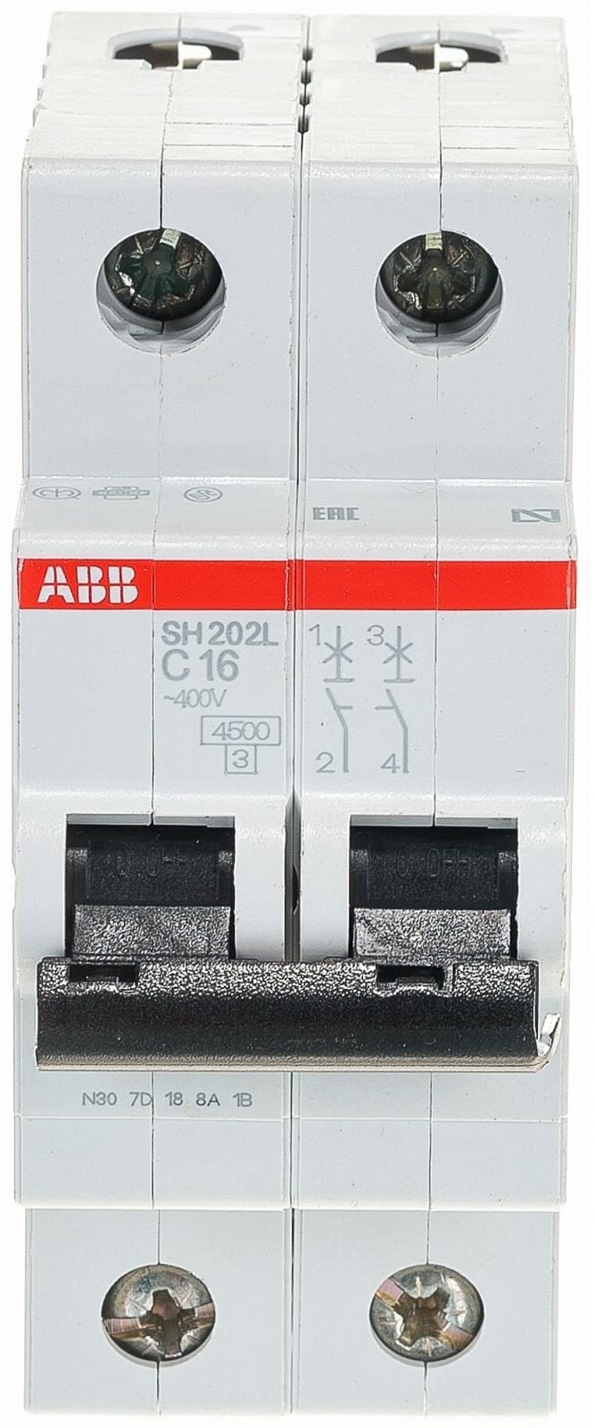ABB Выключатель автоматический 2-пол. SH202L C16