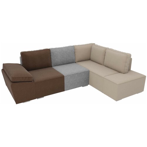Artum Угловой диван Хавьер рогожка коричневый серый бежевый правый